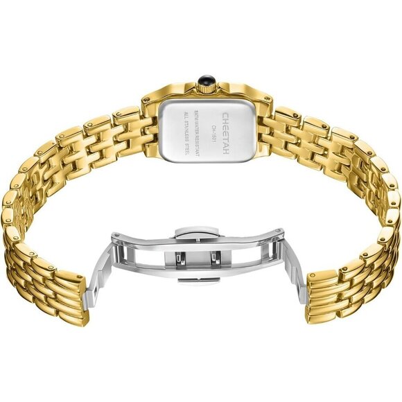 Women’s Gold Watch Small Vintage Bracelet Rectangular Roman Dial Elegant main image 5